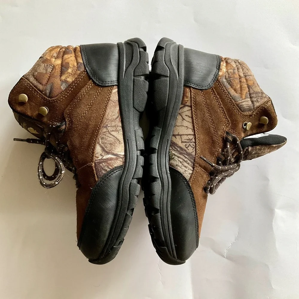 Herman Survivors Mens 9 Waterproof Hiking Boots Camo Brown Leather Hunting Shoes